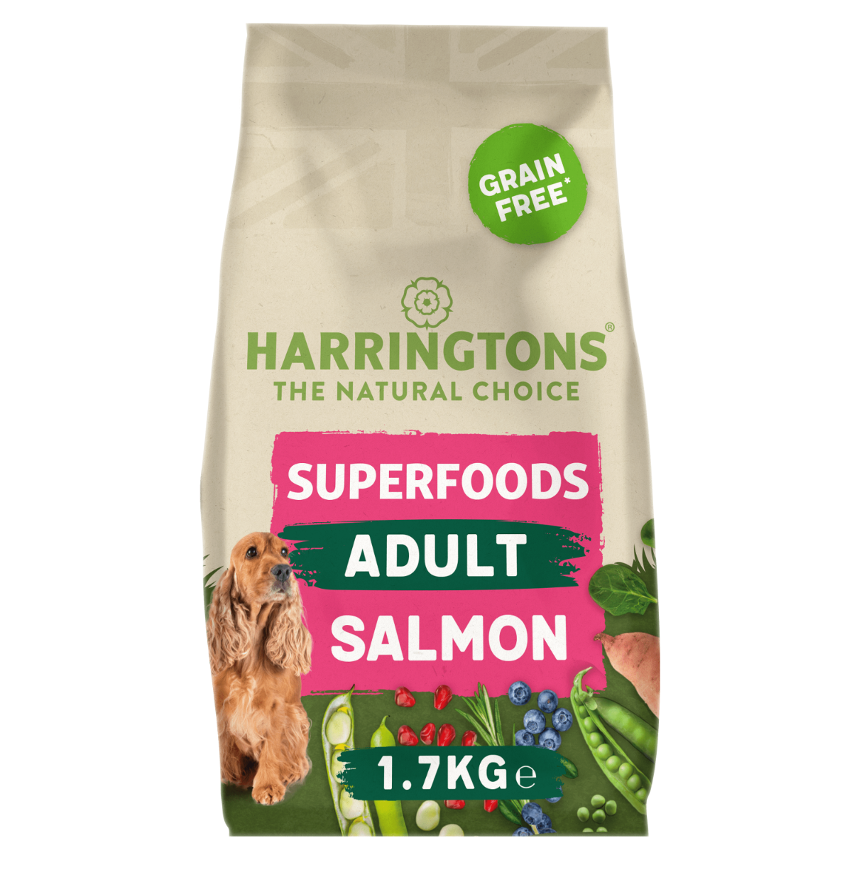 Harringtons Superfoods Grain Free Dry Adult Dog Food Salmon Vegetables 1.7kg