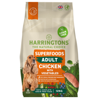 Harringtons Superfoods Grain-Free Dry Adult Dog Food Chicken & Vegetables 12kg