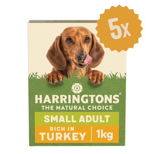 Dry Small Breed Adult Dog Food Rich in Turkey & Rice 5 x 1kg
