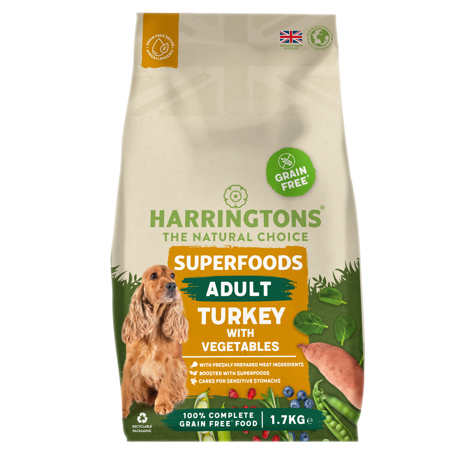 Harringtons Superfoods Grain Free Dry Adult Dog Food Turkey Vegetabl Harringtons Pet Food
