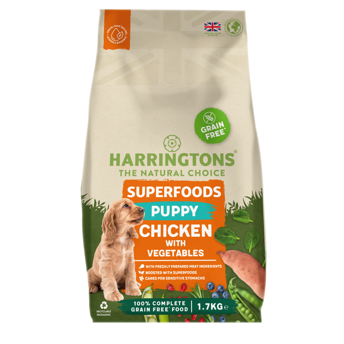 Harringtons Superfoods GrainFree Dry Puppy Dog Food Chicken & Vegetab