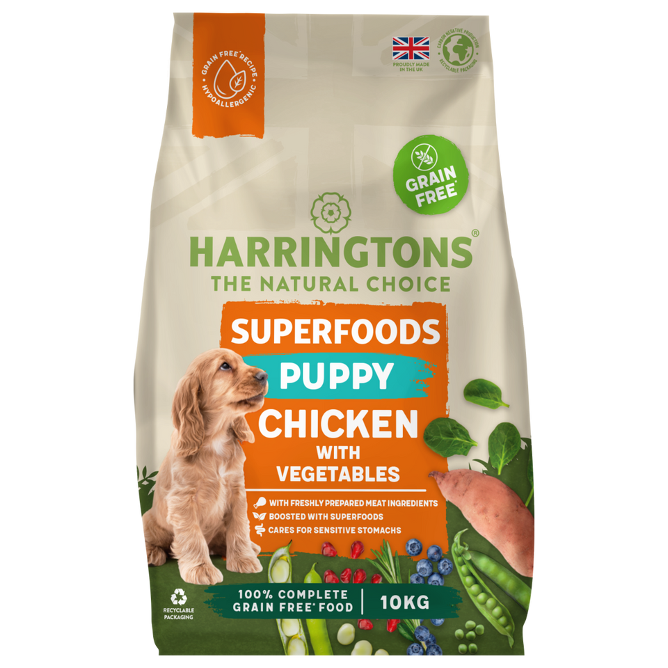 Fresh Look at Harringtons Superfoods Grain Free Dry Puppy Dog Food Chicken Vegetab