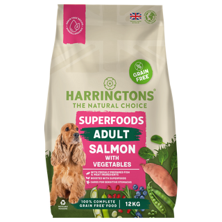 Harringtons Superfoods Grain-Free Dry Adult Dog Food Salmon & Vegetables 12kg