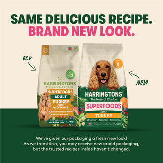 Harringtons Superfoods Grain-Free Dry Adult Dog Food Turkey & Vegetables 1.7kg