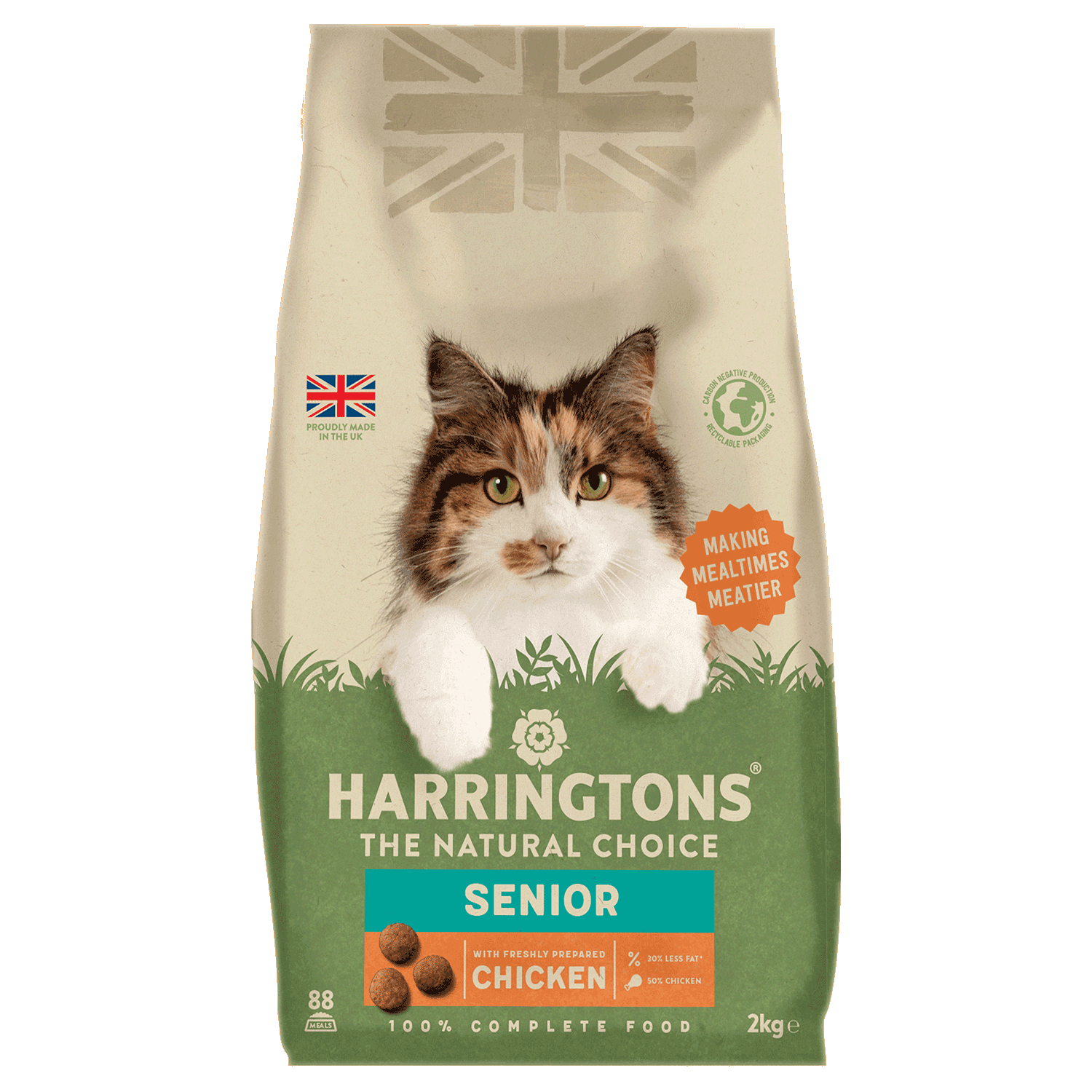 Harringtons Senior Cat Food with Fresh Chicken 4x2kg Multipack