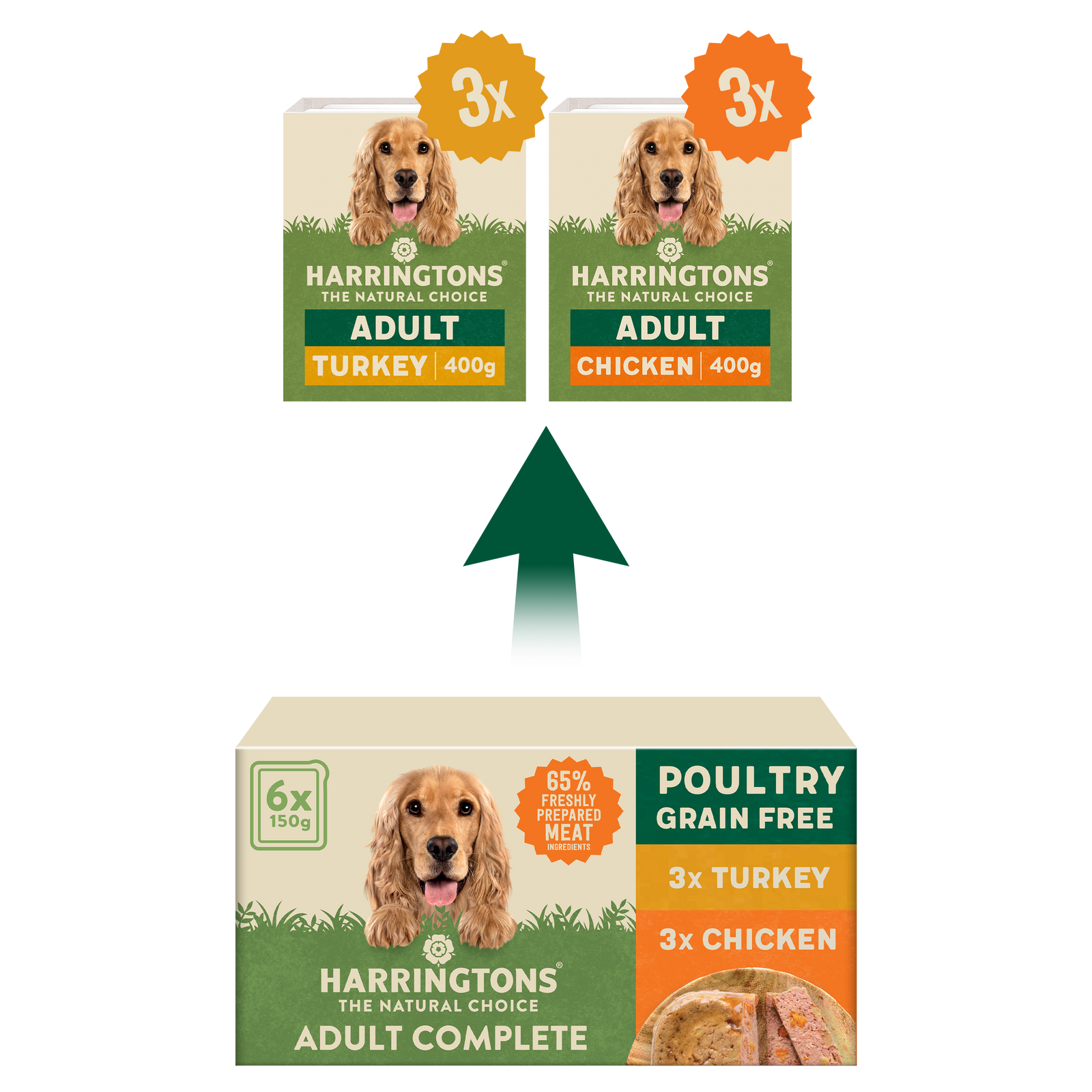Harringtons grain free wet dog hot sale food 150g