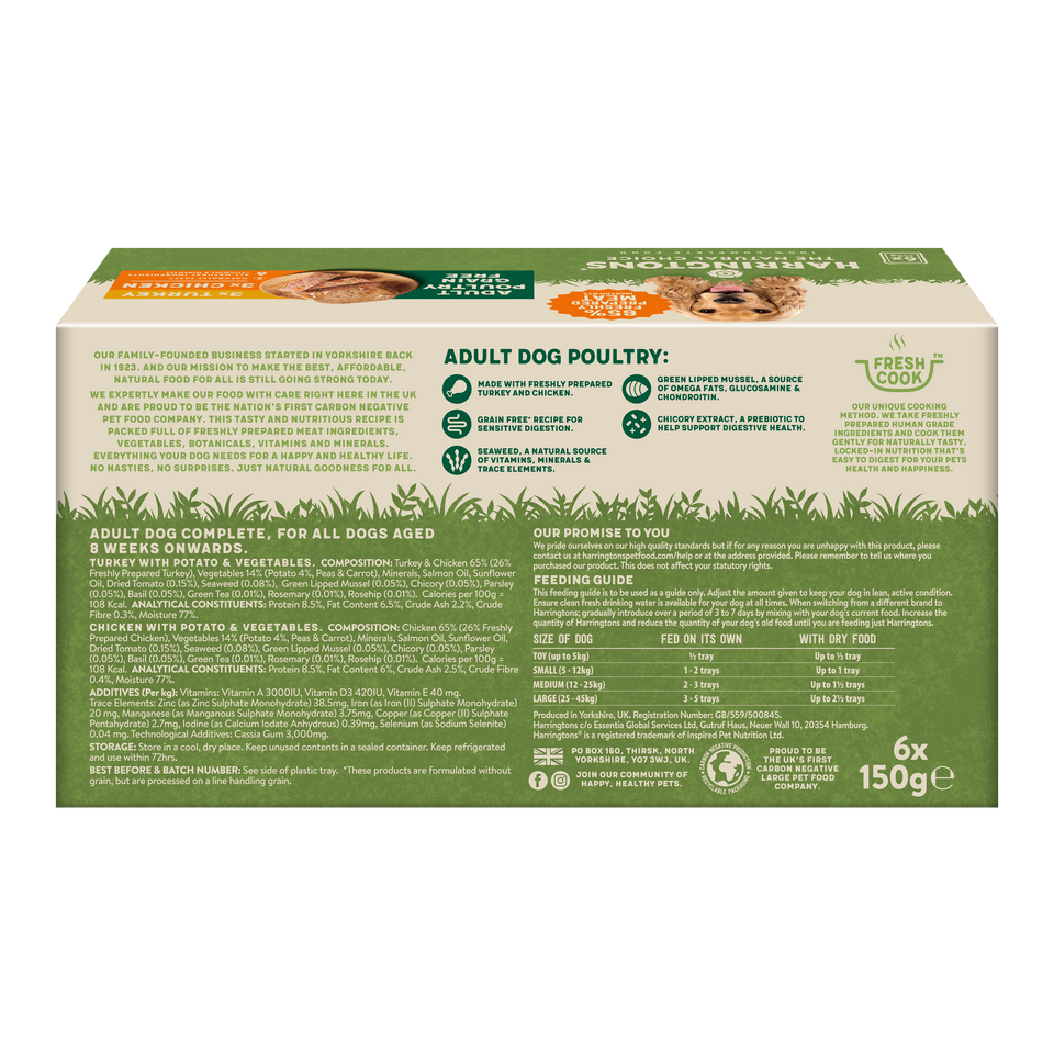 Grain Free Poultry Selection Wet Dog Food Bumper Pack 6 x 150g
