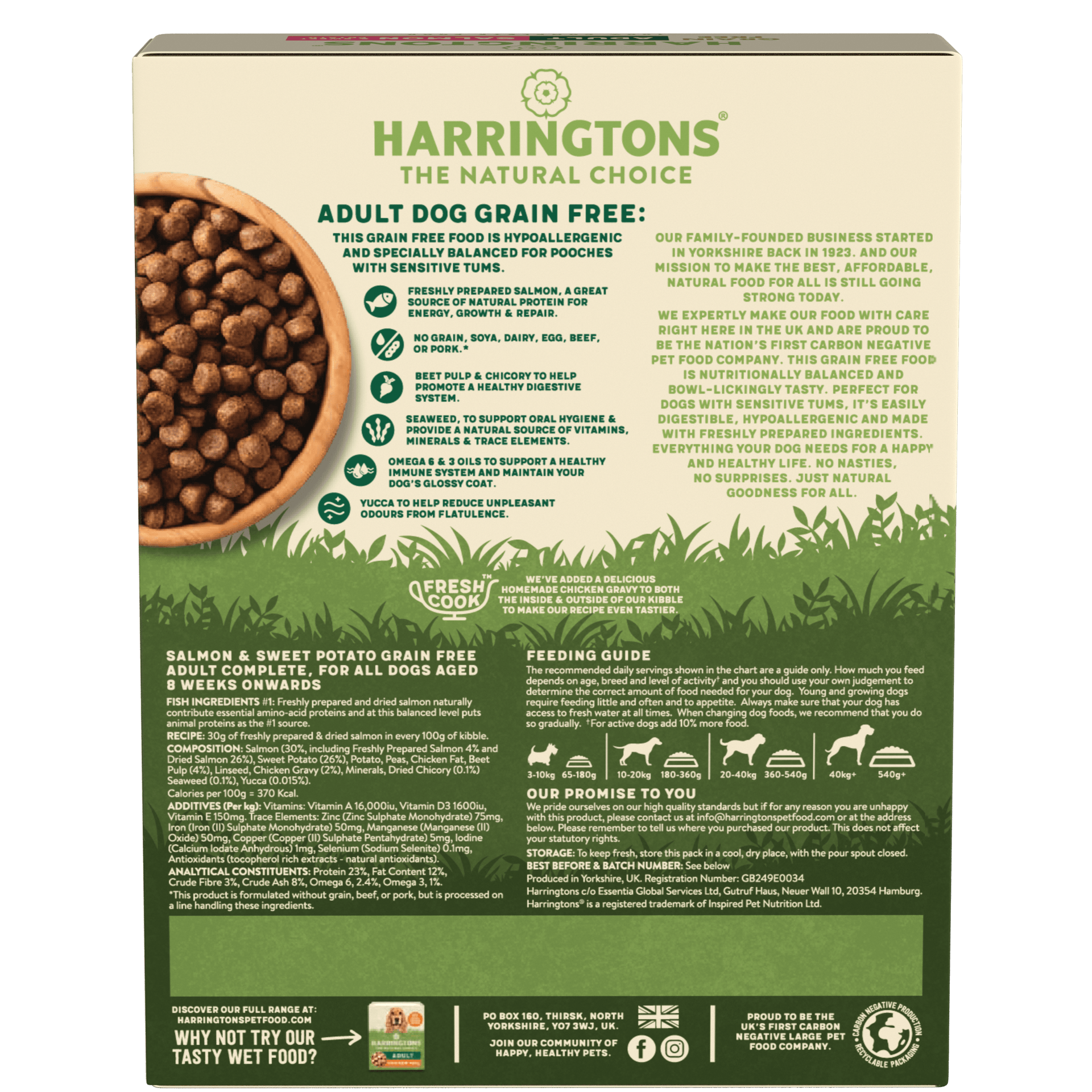 Harringtons GrainFree Dry Dog Food Complete Salmon & Sweet Potato 1kg