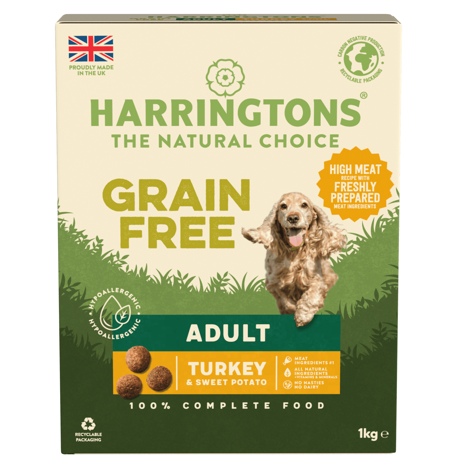 Harringtons Grain Free Dry Dog Food Complete Turkey Sweet Potato 1kg Harringtons Pet Food