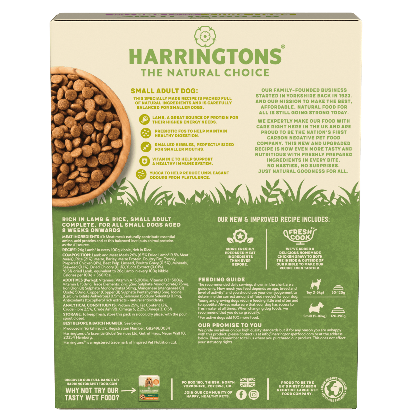 Harringtons Complete Small Dry Adult Dog Lamb Rice 5 x 1kg