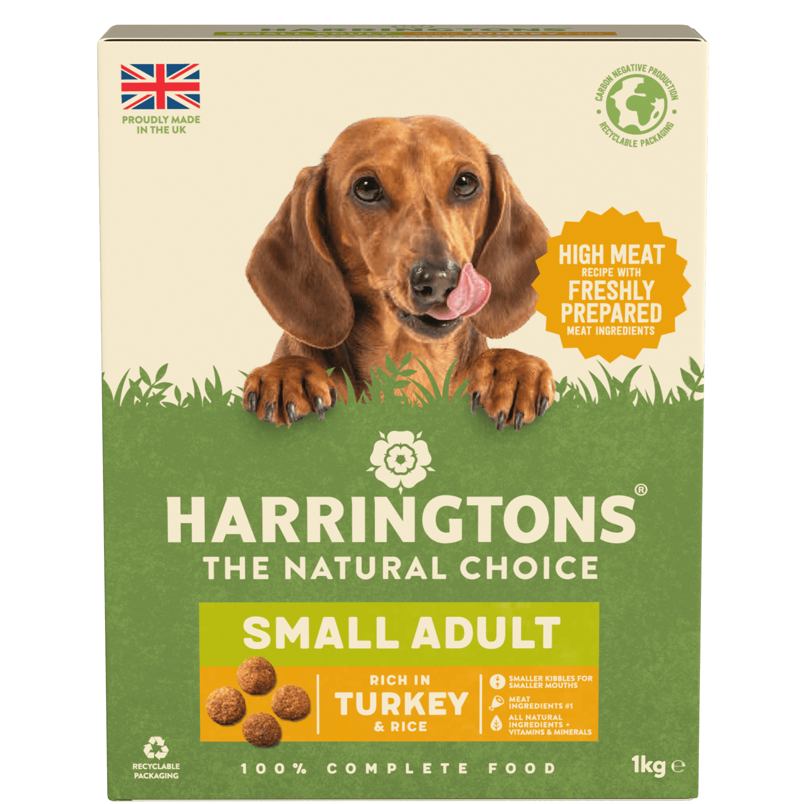 Dry Small Breed Adult Dog Food Rich in Turkey Rice 5 x 1kg