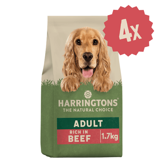 Dry Adult Dog Food Rich in Beef & Rice 4 x 1.7kg