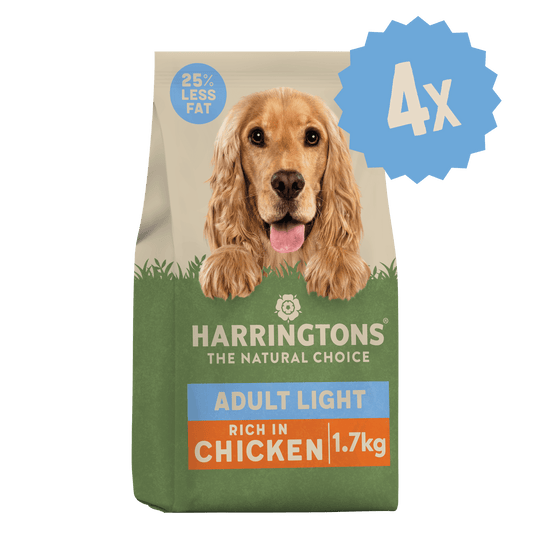 Light Dry Adult Dog Food Rich in Chicken & Rice 4 x 1.7kg