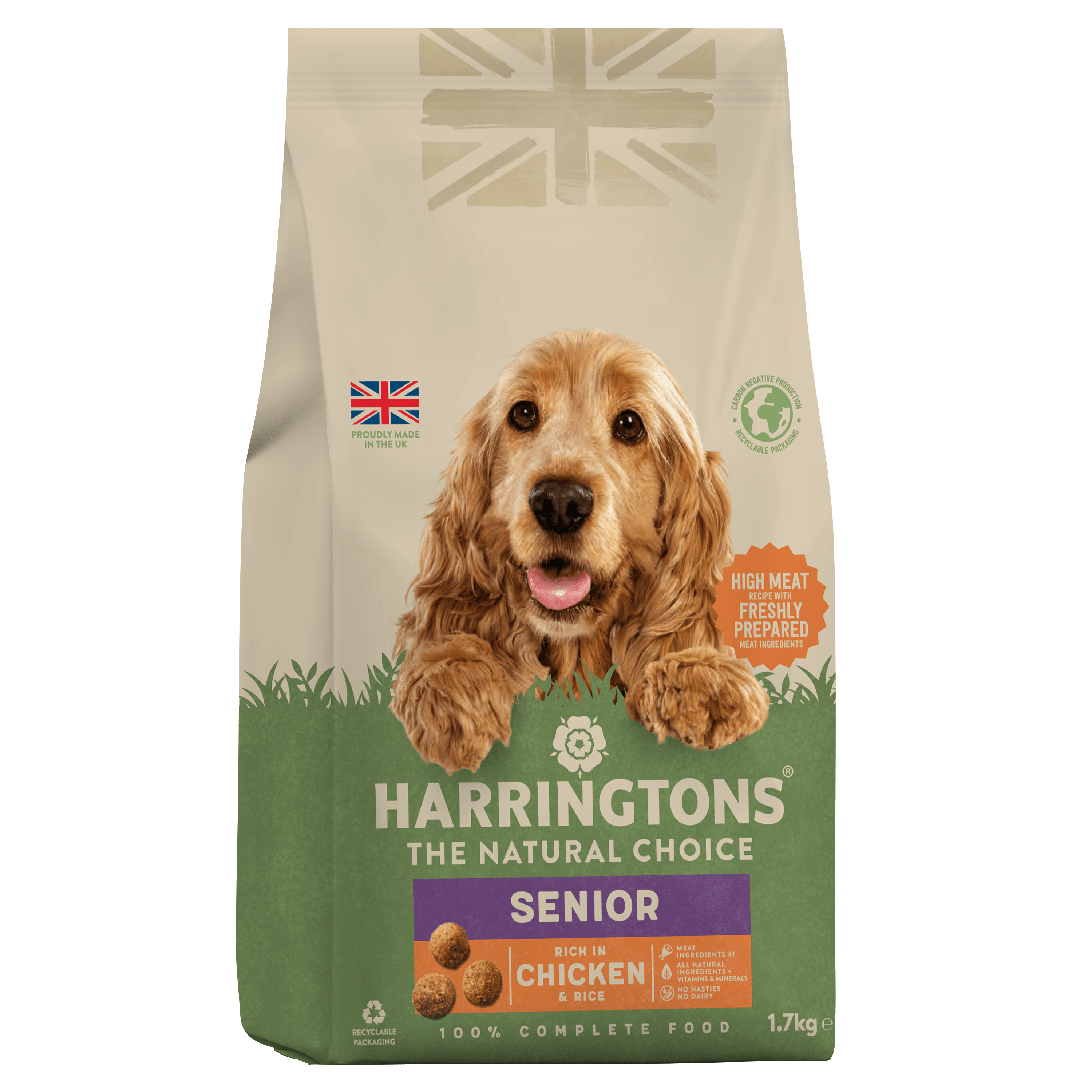 Chicken & Rice Senior Dog Food Complete Harringtons 1.7kg