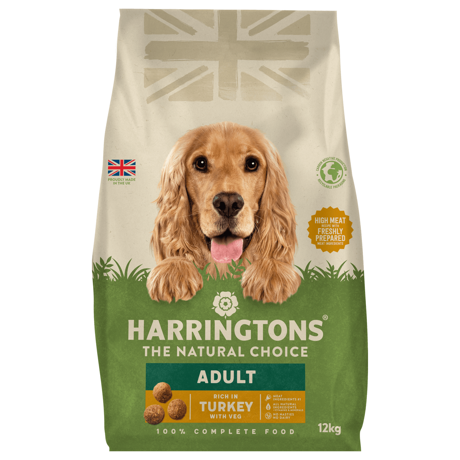 Harringtons Dry Dog Food Rich in Turkey Vegetable 12kg