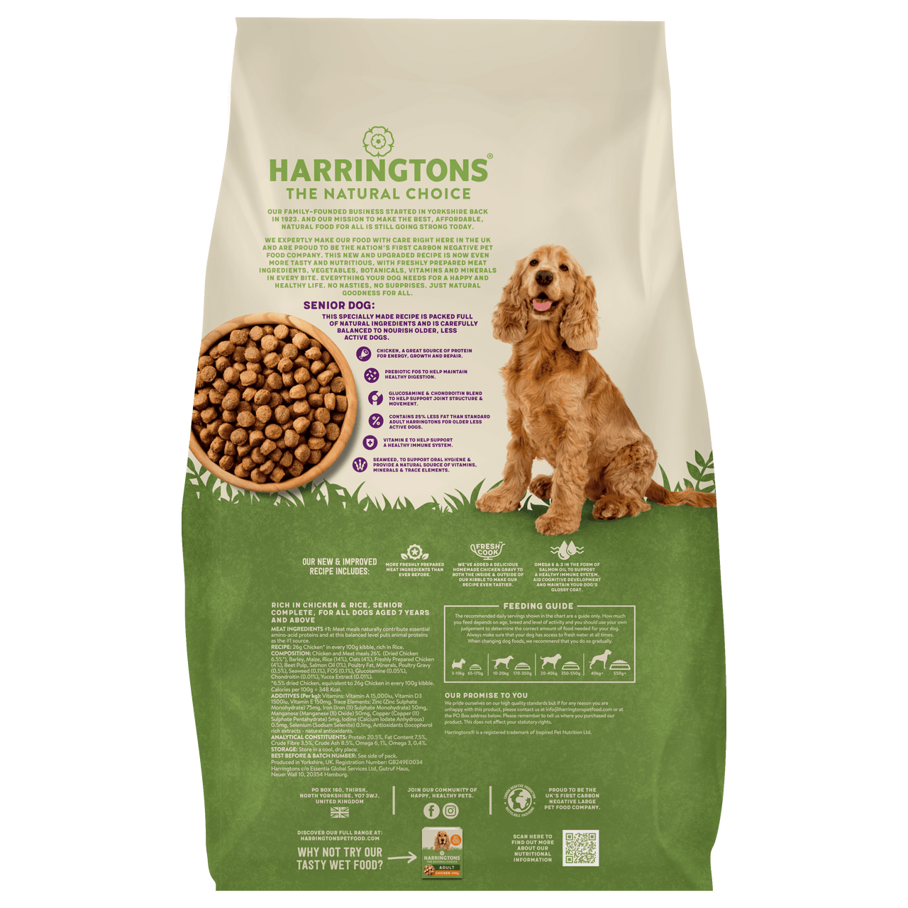 Harringtons Complete Senior Dry Dog Food Chicken & Rice 12kg