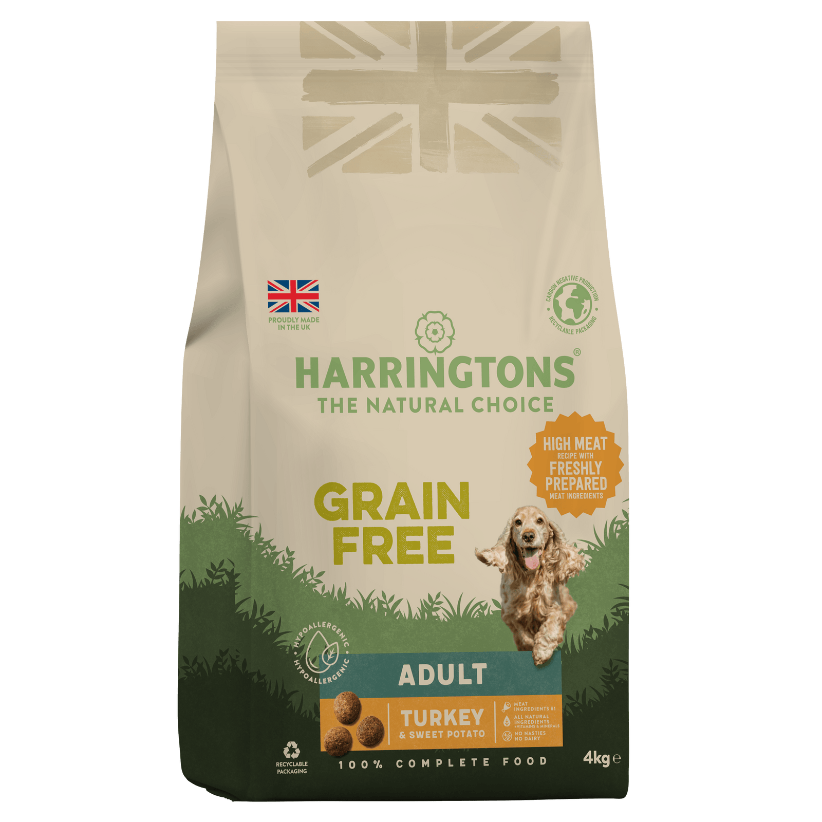 Harringtons Grain Free Dry Dog Food Complete Turkey Sweet Potato 4kg Harringtons Pet Food