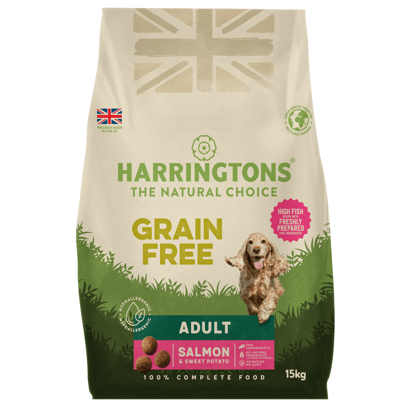 Harringtons Grain Free Dry Dog Food Complete Salmon Sweet Potato