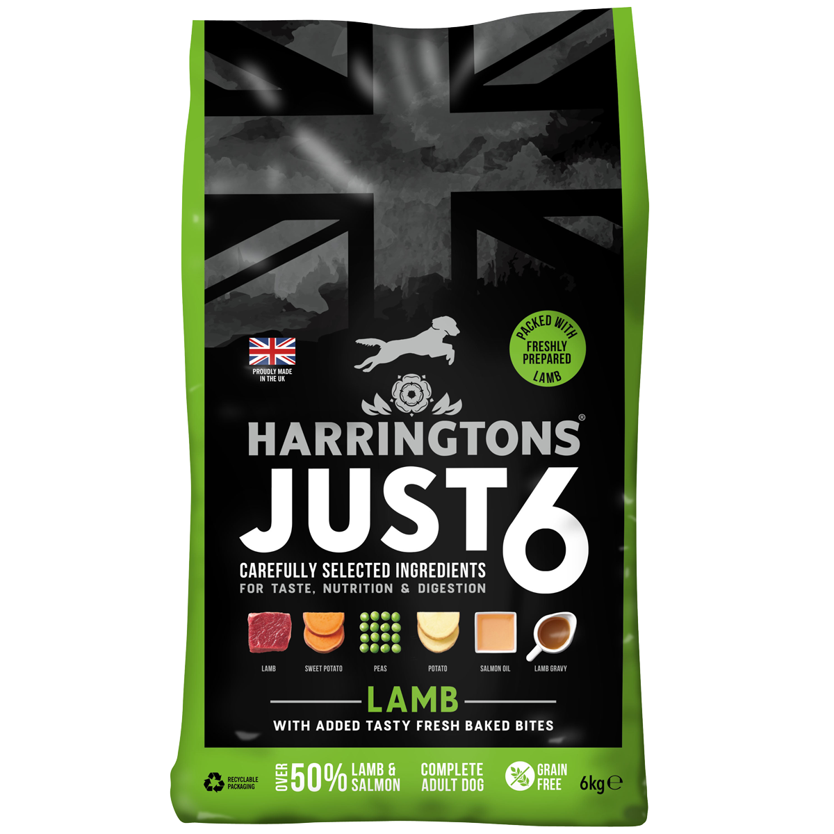 Lamb Vegetable Dry Dog Food Just 6 by Harringtons